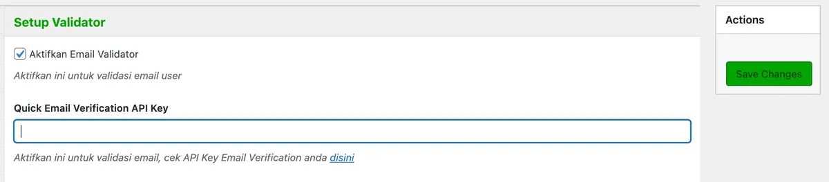 Screenshot Konfigurasi Email
