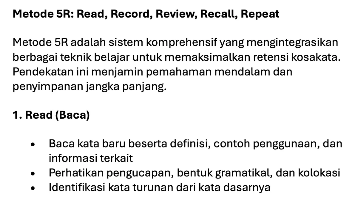 Contoh Penerapan Metode 5R