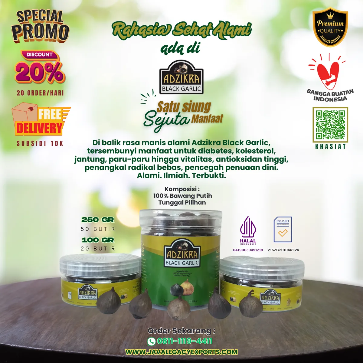 Adzikra Black Garlic Premium Product