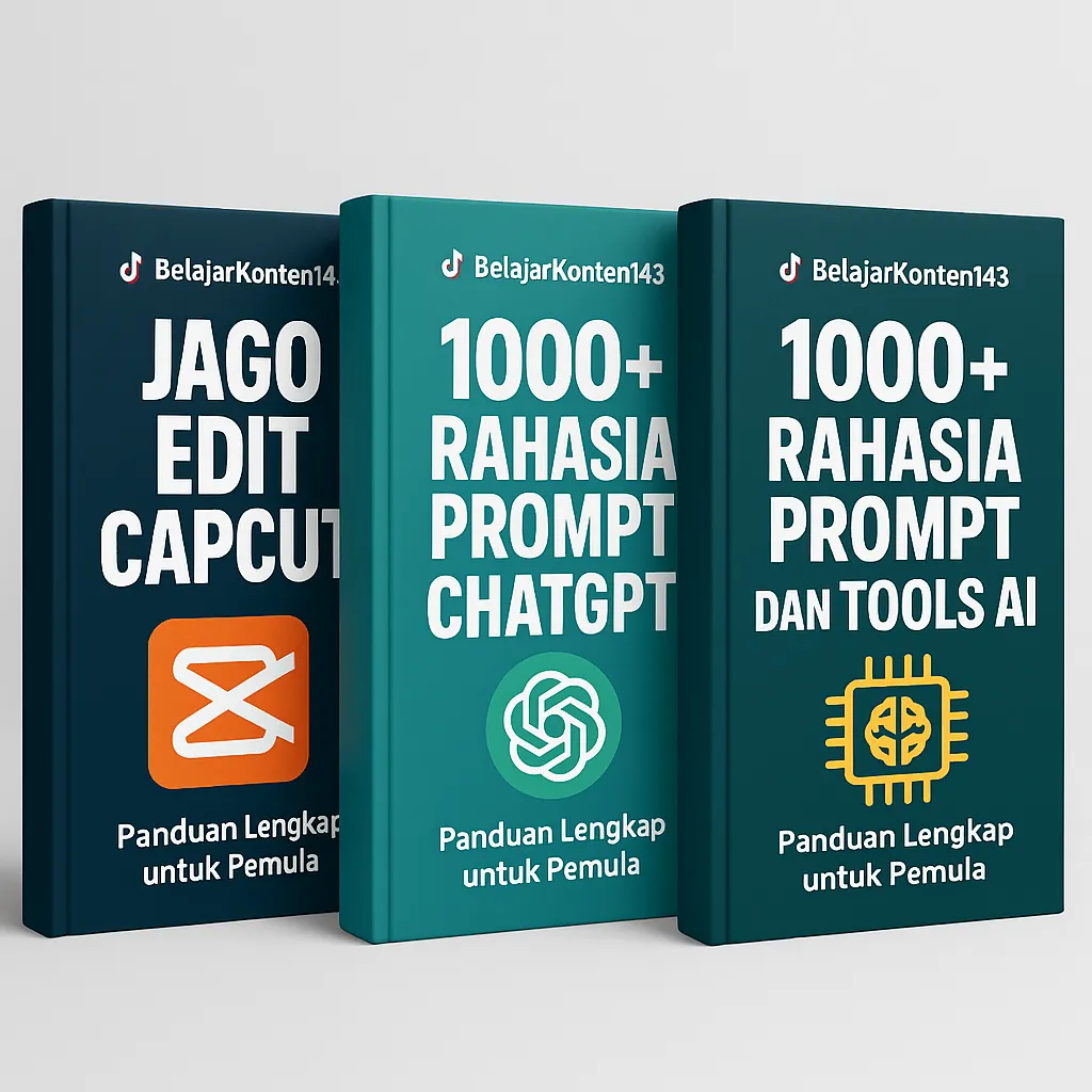 Mockup 3 Ebook Belajar Konten