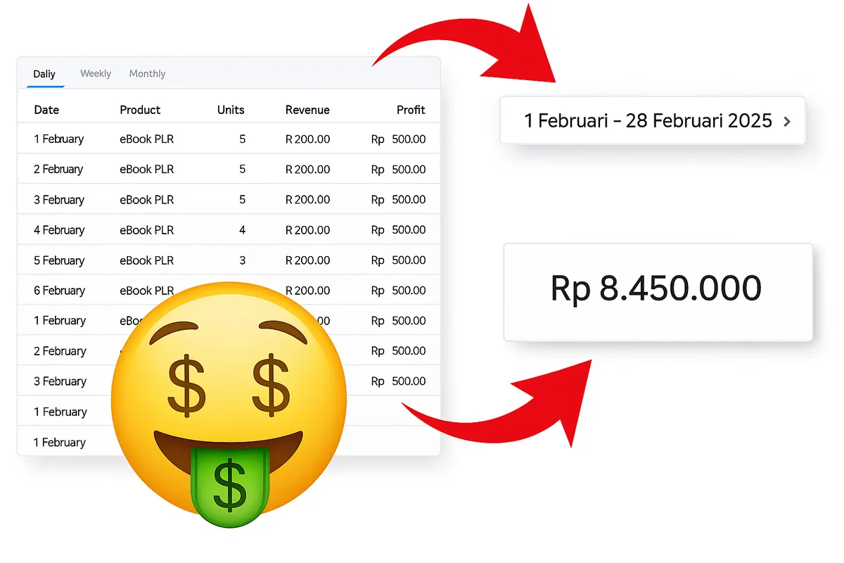 Screenshot Penghasilan dari PLR