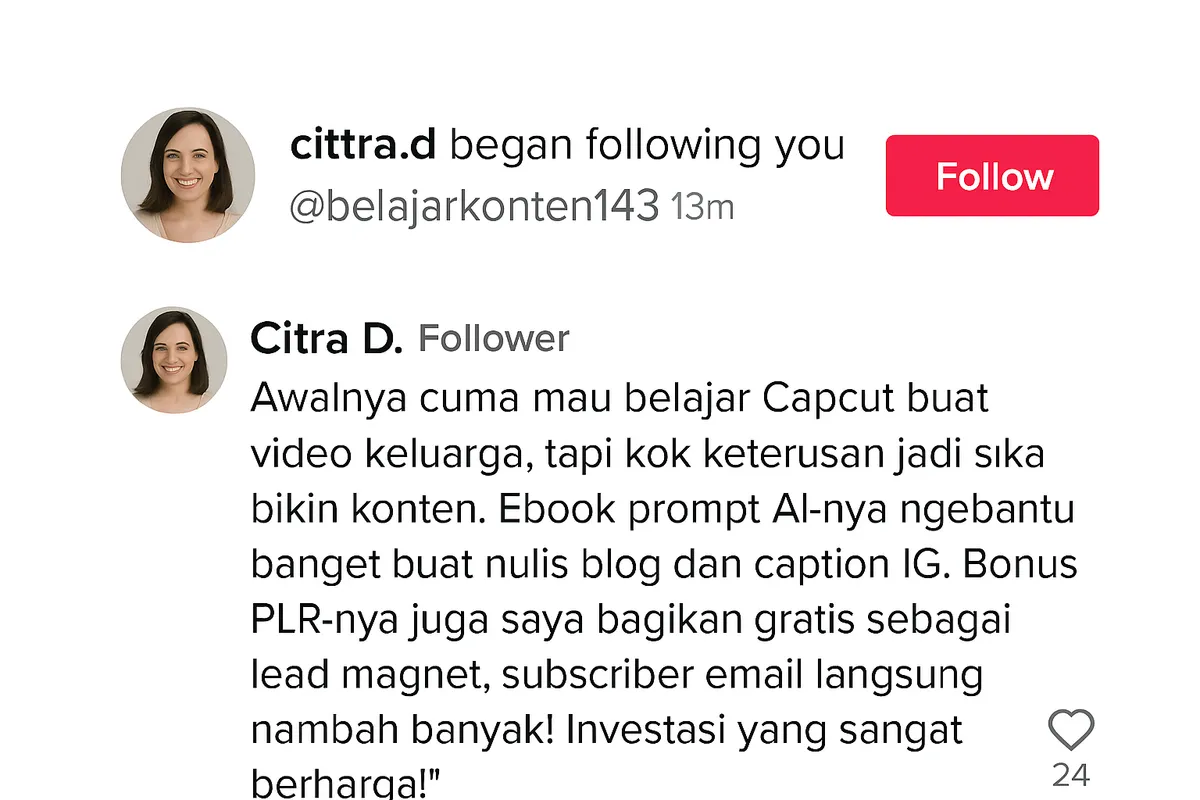 Screenshot Peningkatan Subscriber