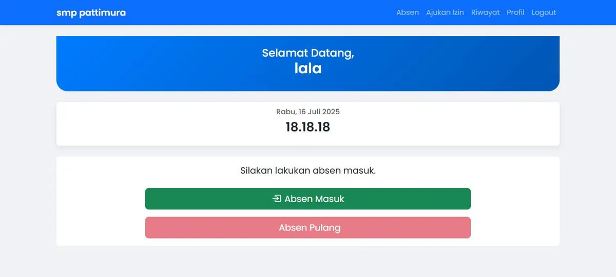 StarAbsensi Siswa App Interface