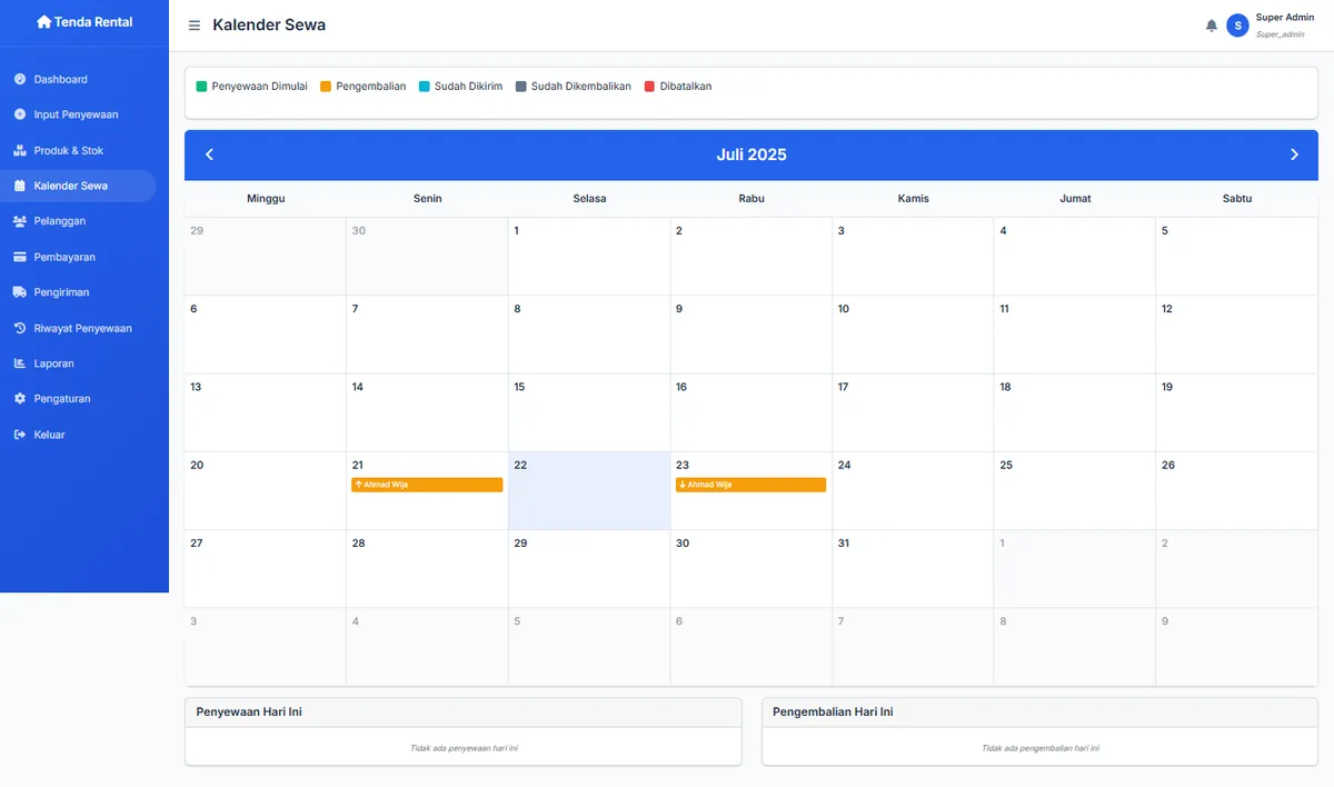 Kalender & Jadwal Sewa Screenshot